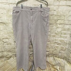 Lauren Ralph Lauren Gray Corduroy Cotton Stretch Straight Leg Pants